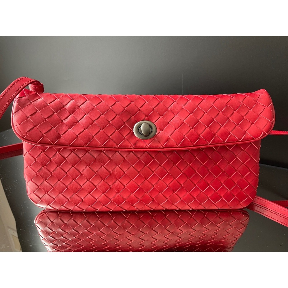 Bottega Veneta Women's Shoulder Bag, 623962, Red Intrecciato Nappa Leather